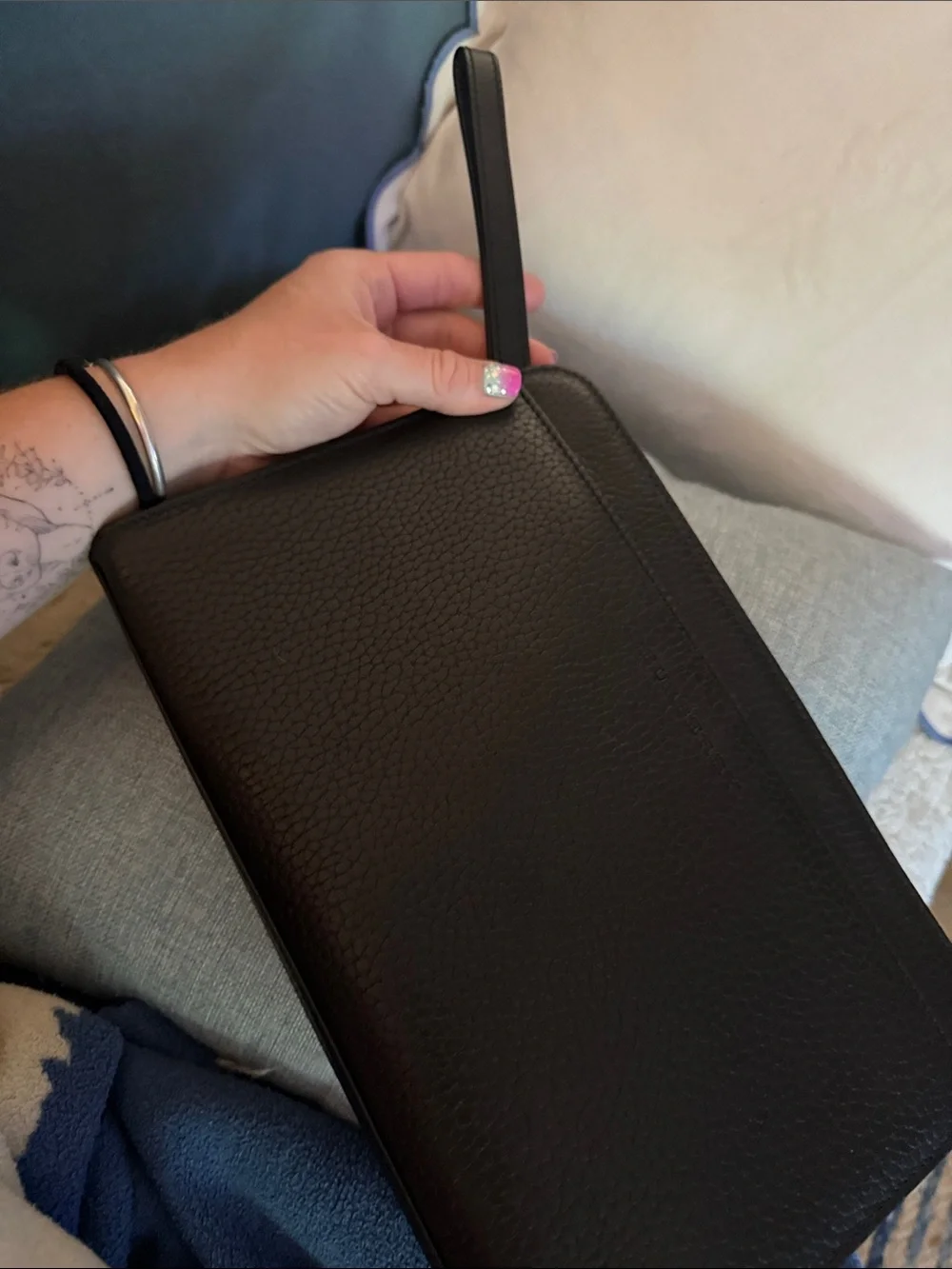 Burberry London black pebbled leather clutch, brand new.